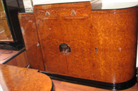 Precious sideboard covered in burled amboina wood veneers