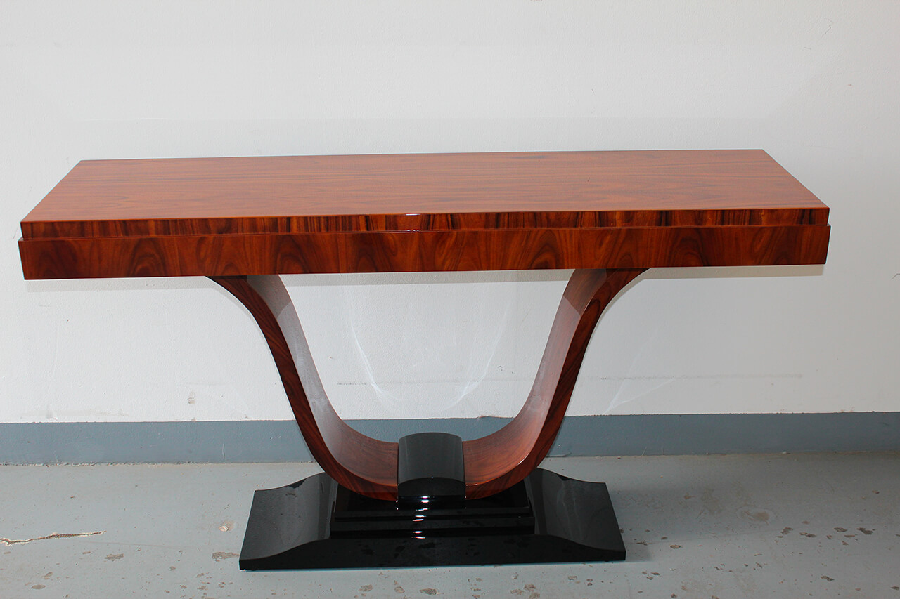 A French Art Deco Console Laid In Beautiful Santos Rosewood Art